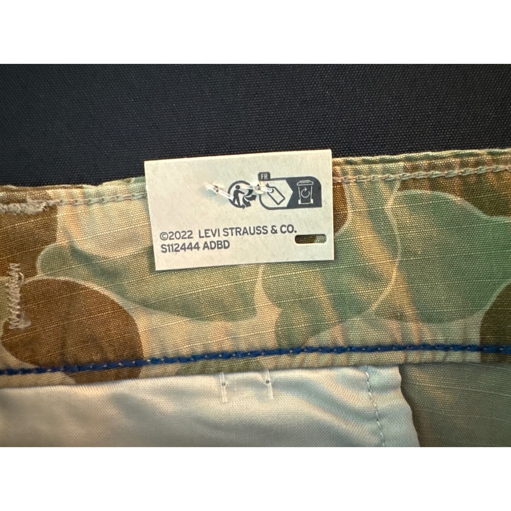 Levis XX Cargo Baggy Pants Mens 33x32 Frog Skin Camo Ripstop Cotton Utility New - Picture 6 of 16